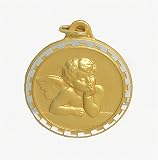 Club Pack of 25 Gold Religious Guardian Angel Pendant Medals 2.5 #43975/BULK