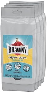 Brawny Heavy Duty Wet Cloth Foil Pack, 4 Count