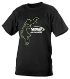 AMA KAWASAKI OUTLINE T-Shirt BLACK Youth Large 2-Pack KAW6150 YLG