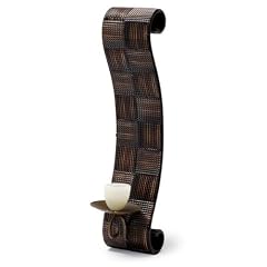 Wandkerzenhalter "Snake", 2er-Set, Metall, braun