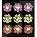 Me & My Big Ideas Rhinestone Word and Icon Stickers, Mini Flowers/Orange, Yellow, Pink