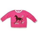 Hartstrings Girls Pink Pony Sweater