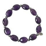 Sterling Silver Amethyst Beaded Stretch Bracelet