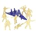 Tan Plastic Army Men Playset: 53 Piece Bucket 2-1/2 inch WWII Pineapple Helment Soldi...