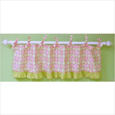 My Baby Sam Medallion Valance, Pink/Green