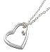 White Ice - Sterling Silver Heart and Diamond 18 Necklace and Pendant