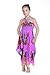 Girl Gypsy Uneven Button Hawaiian Luau Dress in Purple