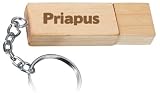 Engraved Wooden USB Flash Drive 8 GB with chain - Engraved name Priapus