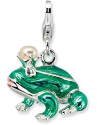 Sterling Silver FW Cult Pearl Frog Prince w/Lobster Claw Clasp Charm