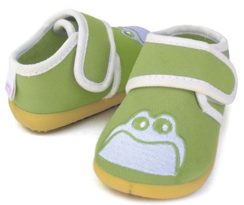 Modern Basics Baby Slipper - Medium Green Frog