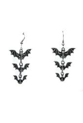 3 Bats Hanging Gothic Earrings