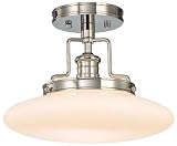 Beacon Polished Nickel 12” Wide Ceiling Light