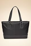 Leather Double Handle Contrast Stitch Shopper Bag [T83-7613E-S]