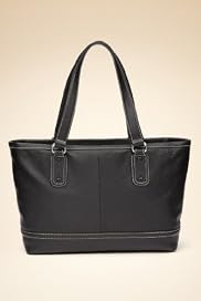 Leather Double Handle Contrast Stitch Shopper Bag [T83-7613E-S]