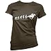 Evolution of Man - Womens Horse Riding T-Shirt - Medium - Dark-Choc