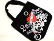 Love Kills Slowly Skull Design Tote Bag Ed Hardy Inspired - Black with Free Gift