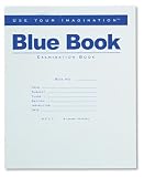 Roaring Spring 77512 Exam Blue Book, Margin Rule, 8-1/2 x 7, White, Eight Sheets/Pad, Carton of 1000