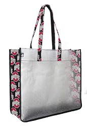 OSU Buckeyes Tote Bag Ohio State with Clear Sides and Cotton Fabric - SEE Through Thru Bag for School Events or Beach GIFT IDEA for MEN Women Ladies MOM Mother or Dad Teachers and Travelers