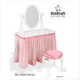 My Sweet Collection White Kid's Vanity Table and Stool Set