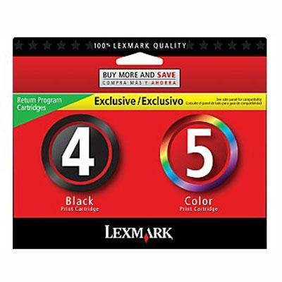 New Lexmark International No. 4/5 Twin-Pack Ink Cartrdges Inkjet 175 Page Black 150 Page Color