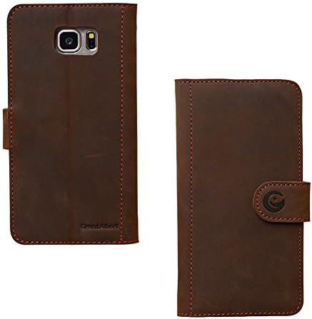 Note5case, Grand Albert Note5 Wallet Case N920i Case [Retro Brown] - Premium Retro Recovery Genuine Leather Wallet Cover with [Card Slots] and [Strap] for Samsung Note5 N920i (Brown)
