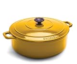 Paderno World Cuisine 10.625 by 8.25 Inch Yellow Oval Dutch Oven