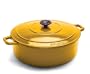 Paderno World Cuisine 10.625 by 8.25 Inch Yellow Oval Dutch Oven