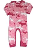 Wild & Cozy by Hatley - Newborn And Infant Girls Long Sleeve Coverall, Pink, Raspberry (Size 12-18Months)