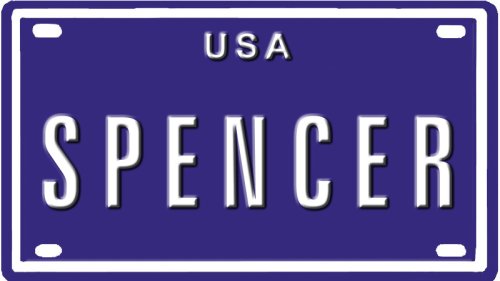 SPENCER USA BIKE LICENSE PLATE. OVER 400 NAMES AVAILABLE. TYPE IN 