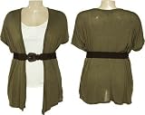 JUNIOR PLUS - FREE 2 LUV (Heart Soul/Soulmates) 2fer Top & Open Cardigan W/ Belt [25329LDM]