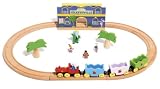 Jeujura - 94423 - Circuit - Véhicule Miniature - Train Babar en Bois avec 6 Figurines - Circuit Celesteville