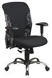 Mesh Mid Back Chair with Titanium Finish, Adjustable Arms and Locking 2-to-1 Synchro Tilt Control By Office Star
