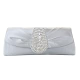 LadyGirl Women & Girls Vogue Prom & Party Evening Handbag With Crystal, Clutch Bag, Gift Ideas--Colors Various, Price/Piece -WHITE
