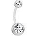 Body Candy Bioplast Clear Double Accent Belly Button Ring