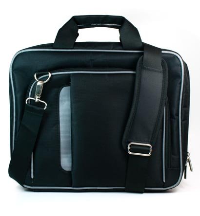 HP Pavilion dv5-1250us Entertainment 15.6 Inch Notebook Laptop Nylon Carrying Case with Extra Internal and External Compartment Pockets Color Black / Blue with EnvyDeal Cable Tie Perfect for Christmas Gift