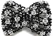 HAIR BLING METALLIC SILVER FLOWERS & BLACK 77009