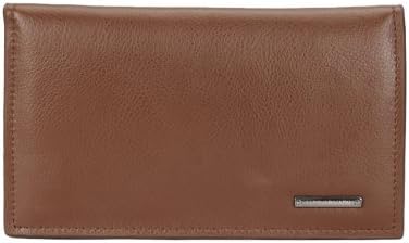 LUVE Men's High Quality Leather Small Brief Purse Clutch Khaki