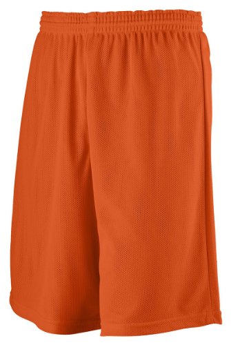 Augusta Sportswear Youth Longer Length Mini Mesh League Short, Orange, Medium On Sale
