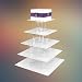 Cupcake Snap 5 Tier Square Large Cupcake Stand and Dessert Tower Cake on Top
