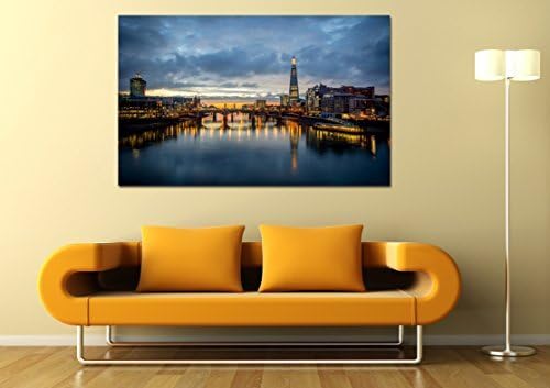 Fit You Canik122 Canvas Print Artwork Stretched Gallery Wrapped Wall Art Painting Poster Night City England River Bridge