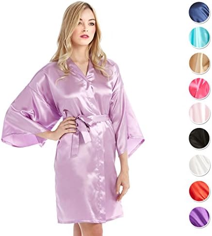 MEVNI Women's Kimono Robe, Short, Byzantium, Medium