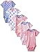 Gerber Baby Girls 5-Pack Short Sleeve Variety Onesies Bodysuits Leopard 6-9 Months