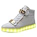Christmas Gift: Cool High Top LED Shoes LED Light Up Sneaker & 7 Color Light & USB Charger