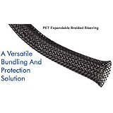 1/8 Inch PET Expandable Braided Sleeving- 10ft - Black by TechFlex