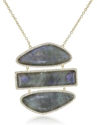 Marcia Moran "Russet" Cubic-Zirconia Surrounding Organic and Rectangle Stones Long Necklace, 28"