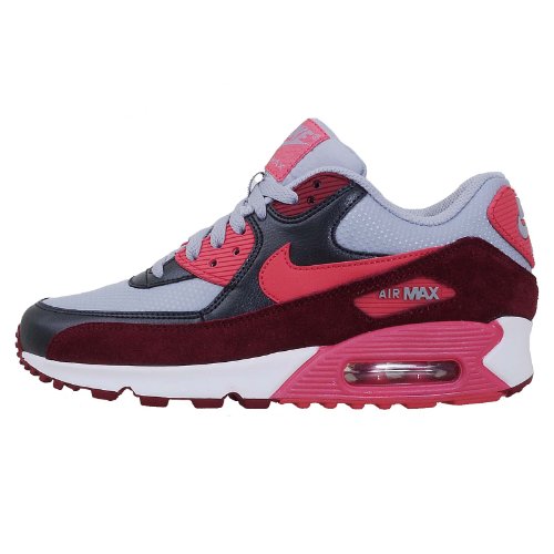 Nike Women's Wmns Air Max 90 Essential , WOLF GREY/GERANIUM-TM RED-ANTHRCT, 5.5 M US