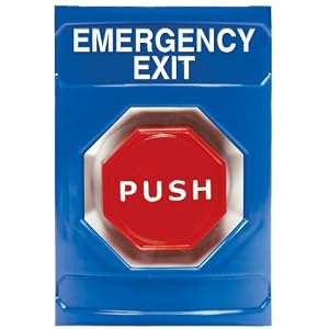 STI SS-2408EX Stopper Station, Blue, Pneumatic Adjustable Timer Button, Emergency Exit... by Safety Technology