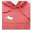 Designer Cotton Hooded Sweatshirt - Cotton Sweatshirt "Dirty Dogs Have More Fun" for Adults - Crimson - XX-Large