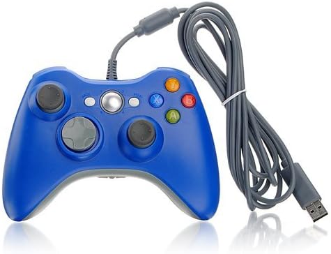 Adreamcity Blue Wired USB Game Pad Controller For Xbox 360 Slim and PC