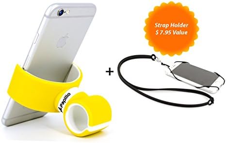 Papilio - All in One Multifunctional Mobile Phone Car Mount Stand Holder Cradle Bracket, Car Air Vent Steering Wheel, Bike Bicycle Motorcycle Handle Bar Racks Handlebar, Pole Desk Desktop Shelf Driver Headrest Stroller Universal 360 Degree Rotation Simple One Mount for Everywhere, Compatible with All 2"- 3 1/2"(50-90mm) Wide Cellphones, Free Strap Holder